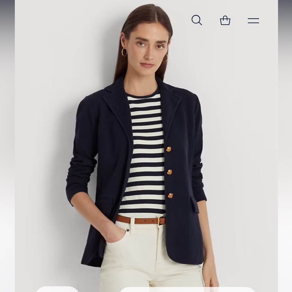 Lauren Ralph Lauren cotton navy blazer